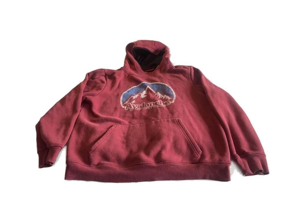 Avalanche Outdoor Supply Company Graphic Hoodie Maroon Size Large